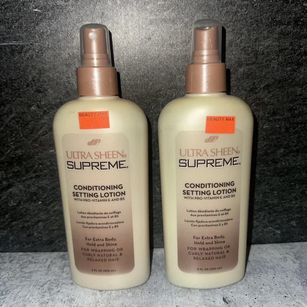 2 Lot Ultra Sheen Supreme Conditioning Setting Lotion 8 Oz